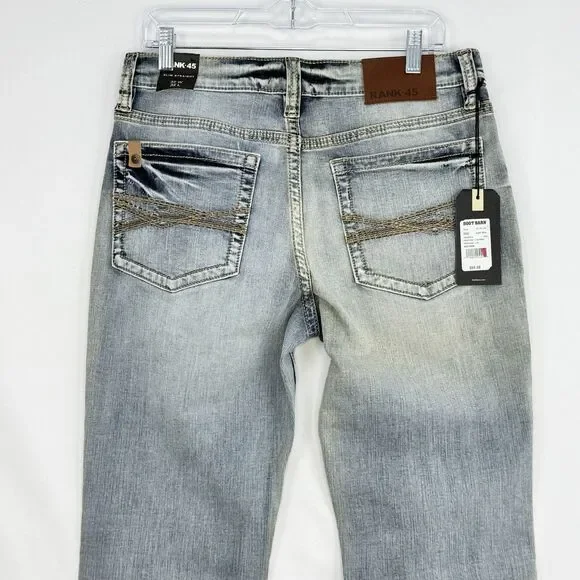 RANK 458 MEN'S RINGO SLIM STRAIGHT 32x32 PERFORMANCE STRETCH DENIM JEANS NWT - Picture 10 of 16